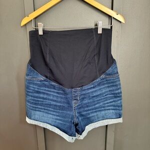 Isabel Maternity Jean Shorts - Midi Short, Size 10
